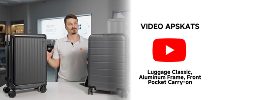 Kuru koferi izvēlēties: Luggage Classic, Aluminum Frame vai Front Pocket Carry-on?